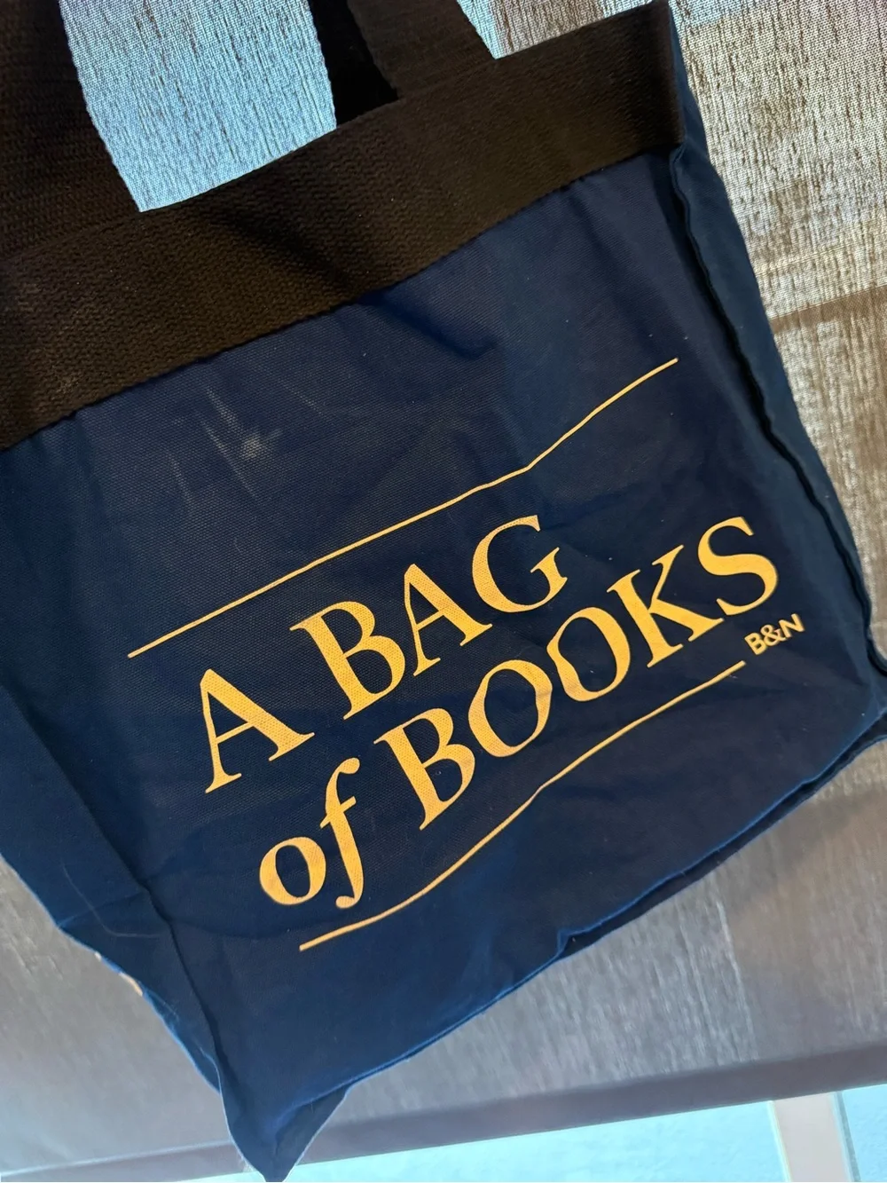 Barnes and Noble Blue Canvas Reusable Tote Bag 100% Cotton A Bag Of Books B&N